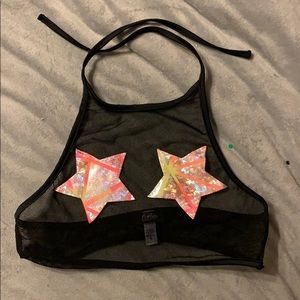 Rave Wonderland Mesh Tie Top